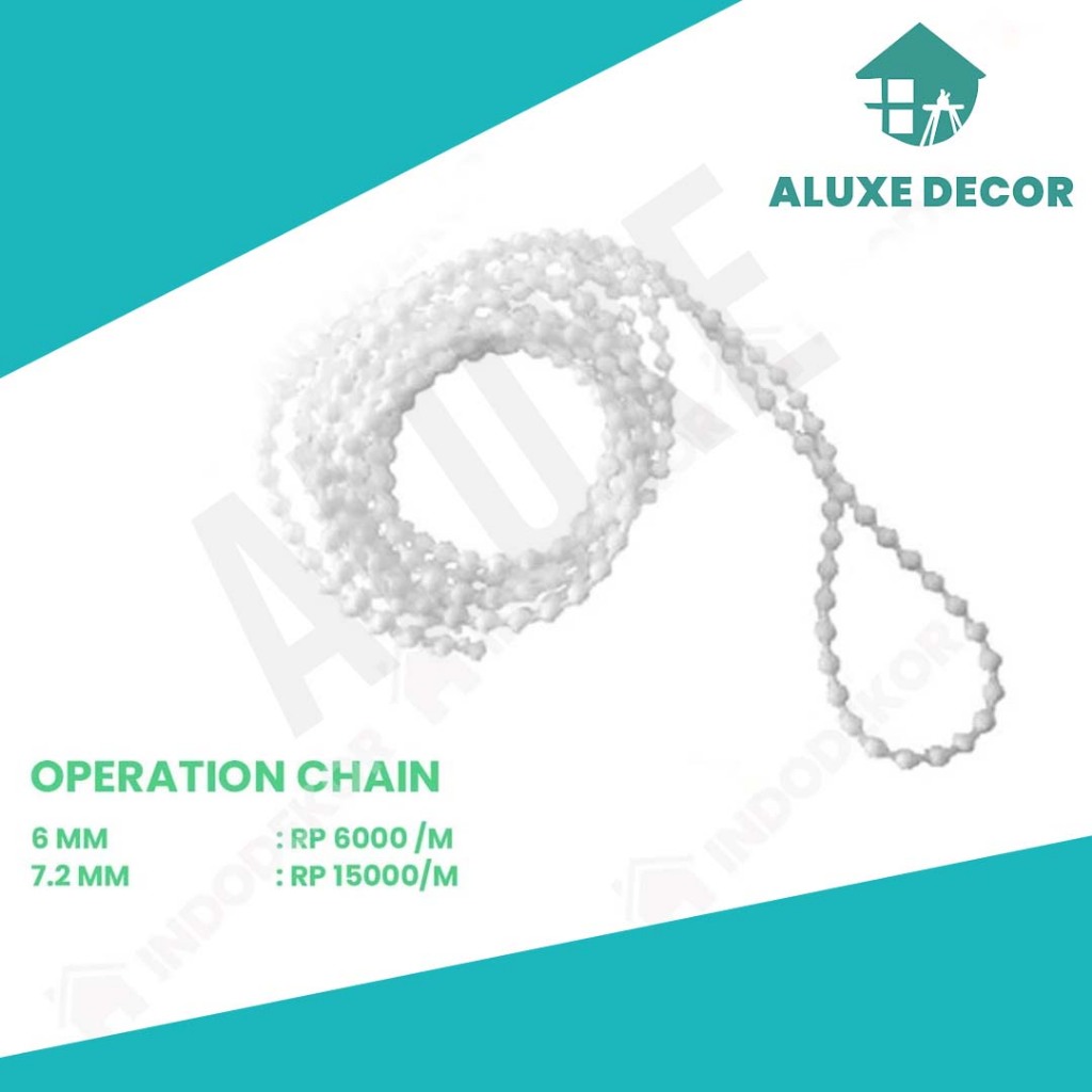 Operation Chain Tali Rantai Manik Tarikan Tirai Gulung Roller Blind