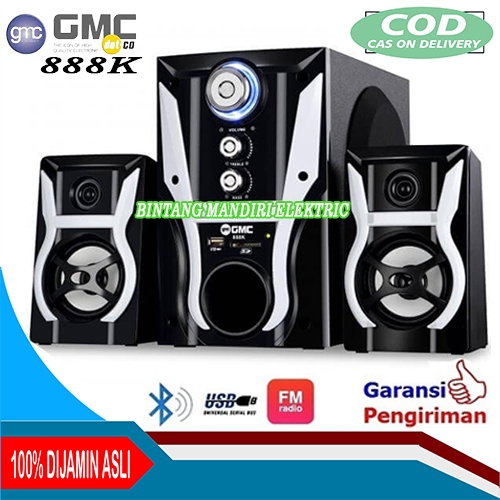 PAKET SPEAKER GMC 888K BT Audio Multimedia Speaker 2.1 Bluetooth FM Radio FULL BASS