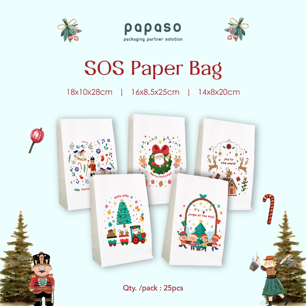 

Paper Bag SOS Christmas/Kantong Kertas SOS Natal/Packaging Natal