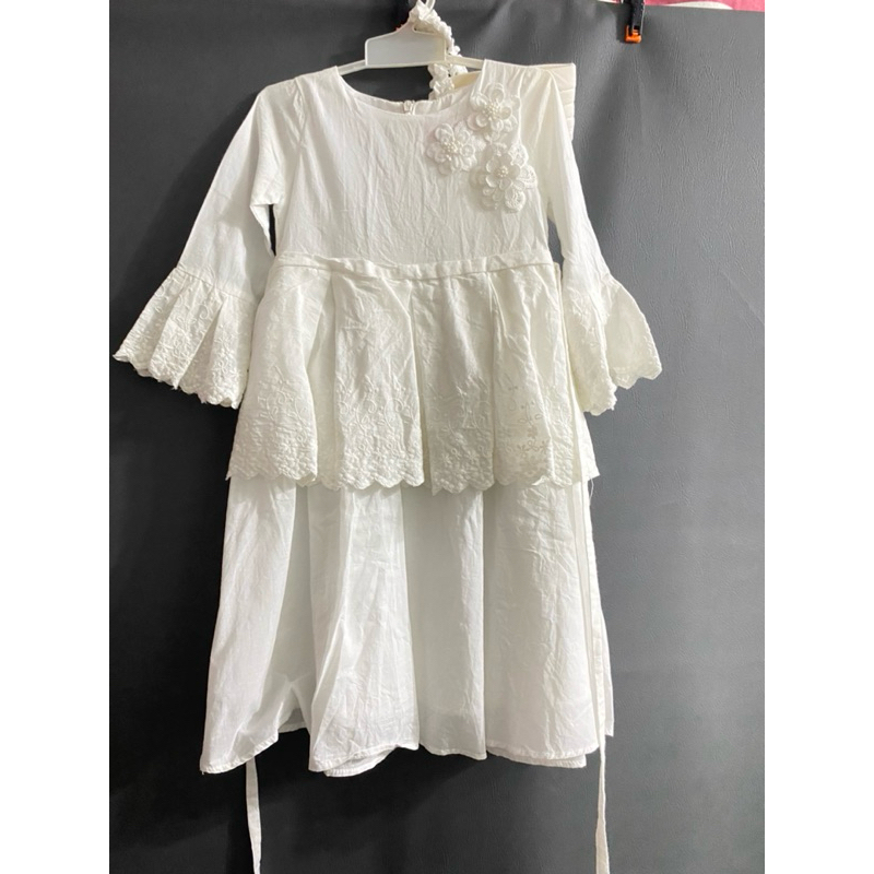 Preloved set gamis anak+hijab