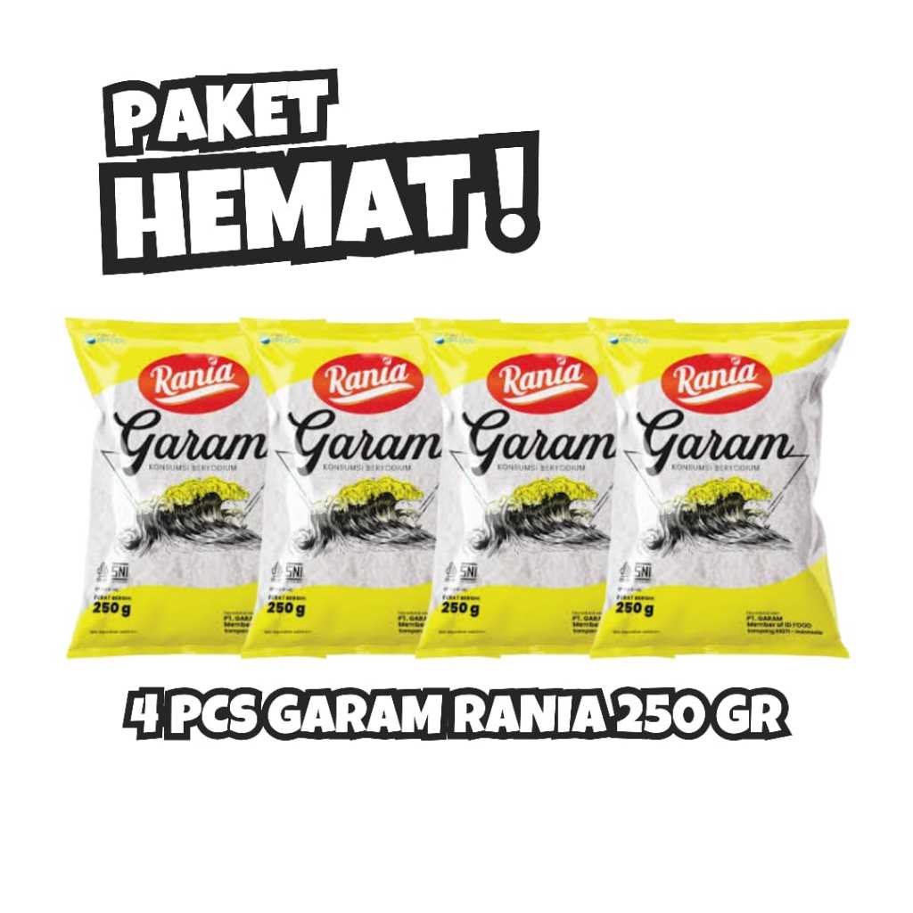 

PAKET PROMO DAN HEMAT Garam Rania Beryodium 250gr 4 Pcs