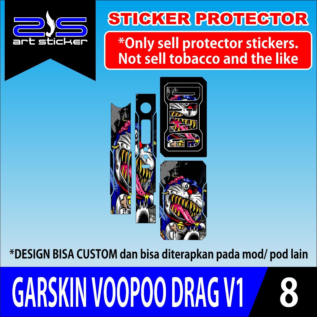 

STIKERDR4GV1 ZOMBIE DORAEMON UV VARNISH PRINTING