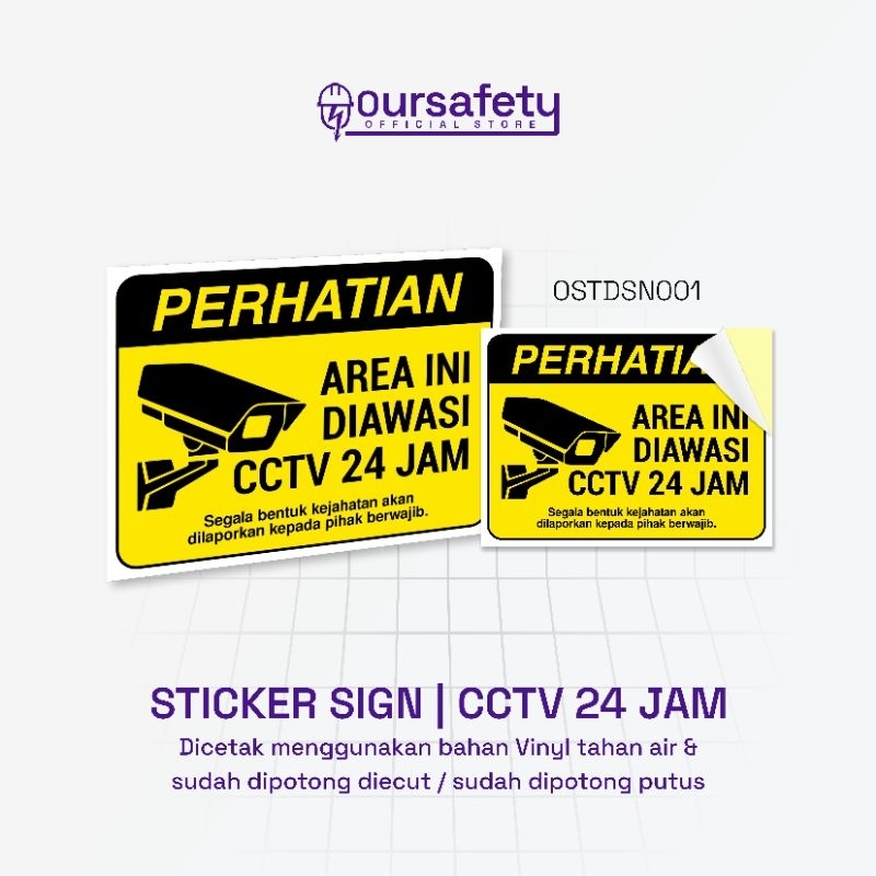 

Stiker diawasi CCTV 24 jam | Stiker Pengawas | Stiker Peringatan CCTV