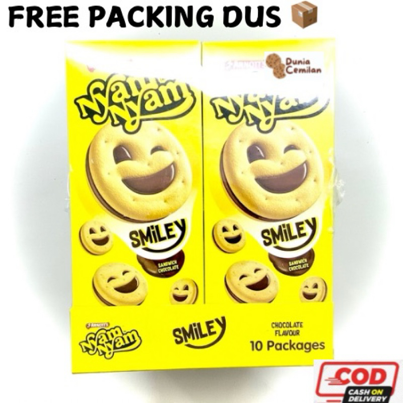 

[TERMURAH!!] Nyam Nyam Smiley 1 PAK isi 10x22.5gr - Biskuit bentuk Smiley Coklat Viral Enak