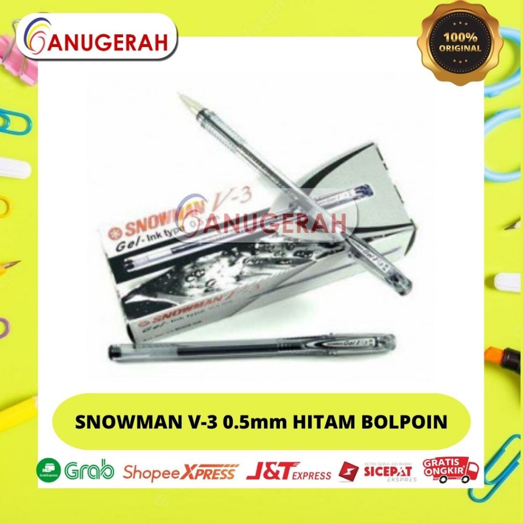 

SNOWMAN V-3 0.5mm HITAM BOLPOIN (PACK)