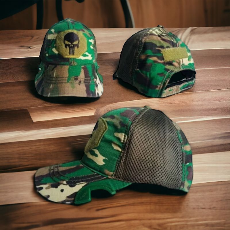 topi tactical punisher loreng nkri - topi coak tactical hijau loreng