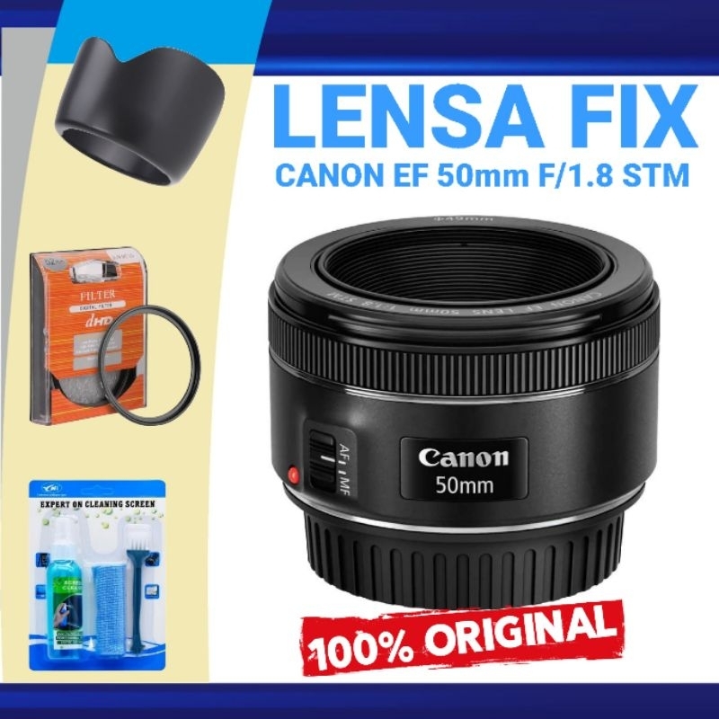 LENSA FIX EF CANON 50MM F 1.8 STM BARU DAN BERGARANSI