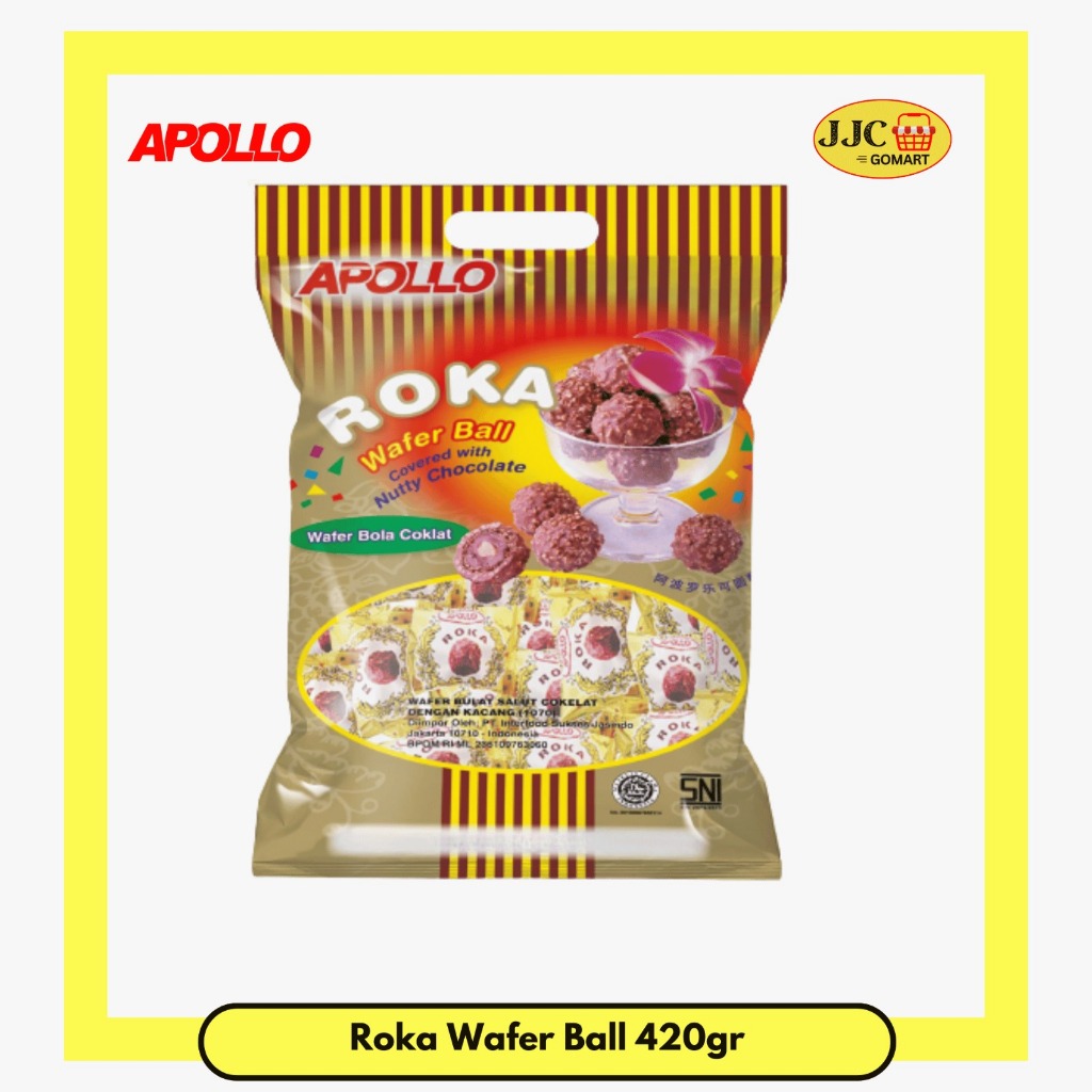 

Apollo Roka Wafer Ball Chocolate Cokelat isi 70 pcs / biji ( 1070 MLS ) Promo