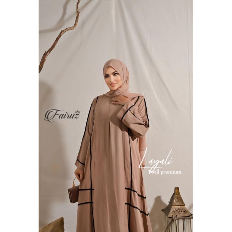 ReenaDaily FAIRUZ LAYALI - Gamis Twill Premium Maxi Dress Muslim Wanita
