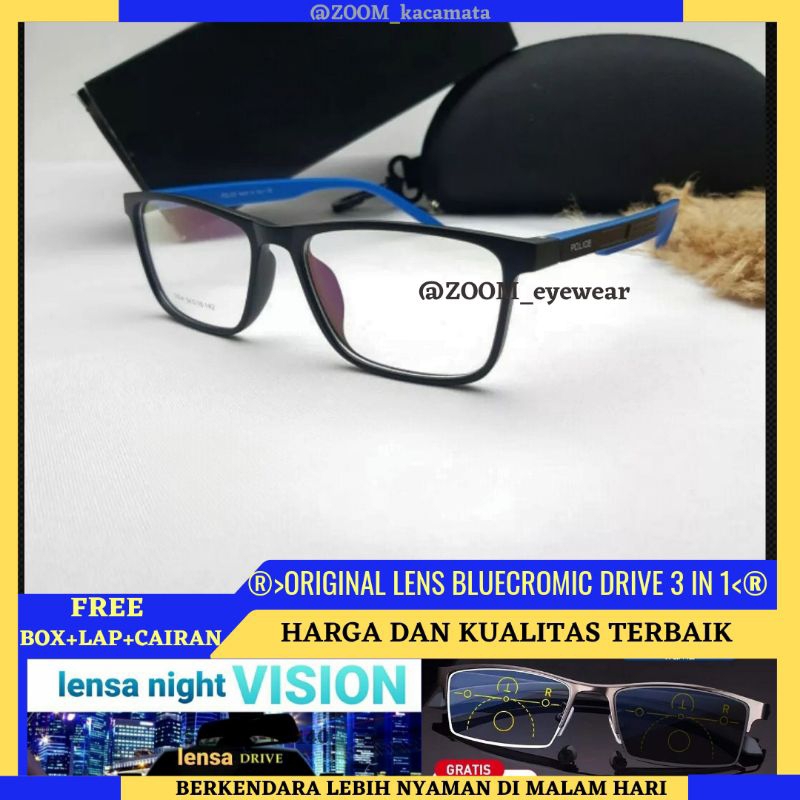 GIO-Kacamata Pria Minus Antiradiasi Bluecromic Drive 3 IN 1 Kacamata Baca Plus Pria