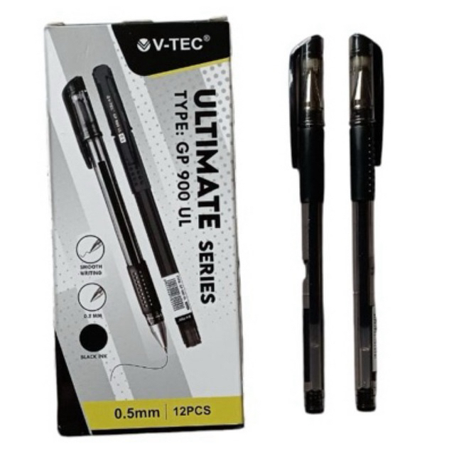 

Vtec Ballpoint Pulpen Ultimate Series GP 900 1Pack isi 12 Warna Hitam