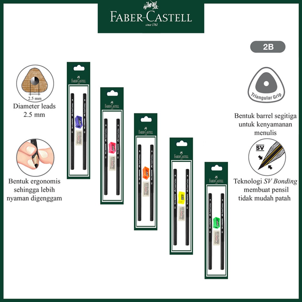 

Paket Ekonomis Paket Hemat Pensil 2B Rautan dan penghapus Faber Castell