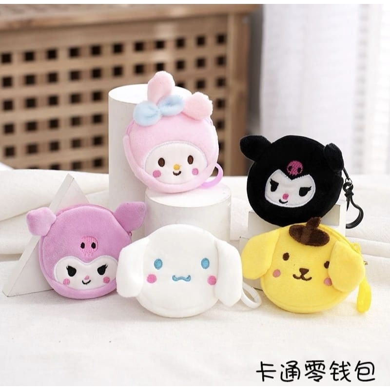 Dompet Koin Kain Karakter Wanita Motif Kartun Lucu Gantungan