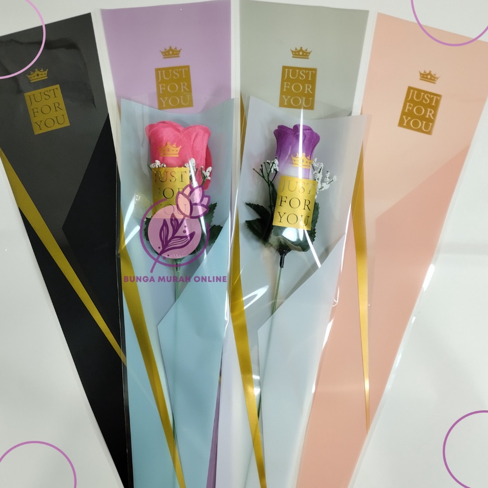 

Kejutan Besar 5 LEMBAR Plastik Single Flower JUST FOR U Single Rose Wrapping Rose