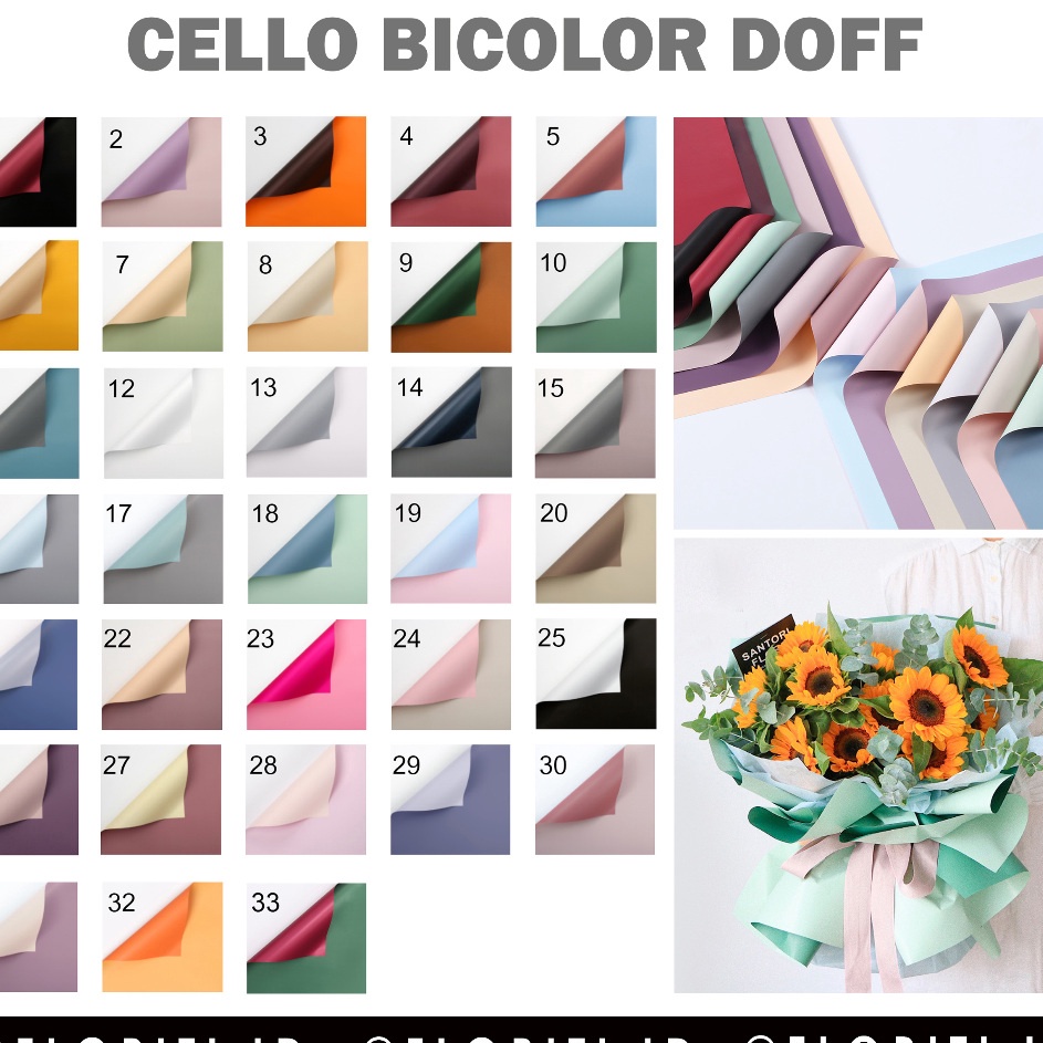 

Dijamin Ekonomis 2 lembar Flower Wrapping Cellophane Bicolor DoffKertas Buket Dua Warna