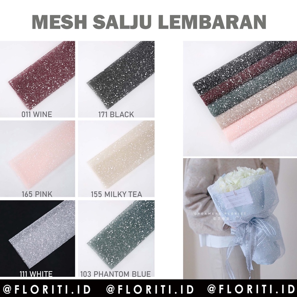 

1 Lembar MeshJaring Salju Pembungkus Buket Flower Wrapg