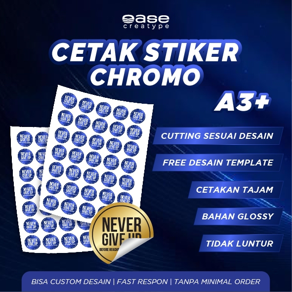 

Cetak Stiker Chromo A3+ Print Sticker Label Kromo murah / Stiker murah / stiker kemasan / stiker maknan / stiker custom / stiker viral / stiker label / stiker thank you / stiker wedding / Cetak stiker label kemasan makanan minuman onlineshop murah