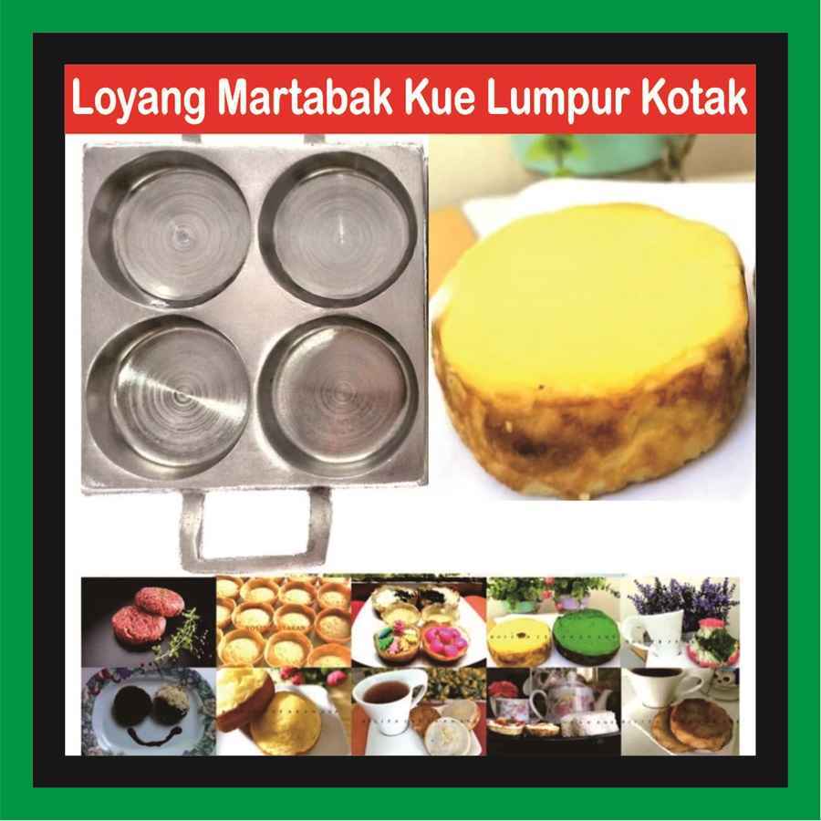 Cetakan Martabak Telor Mini Manis 4 Lubang Loyang Kue Lumpur Kue Apem Mangkok Panggang Anti Lengket 