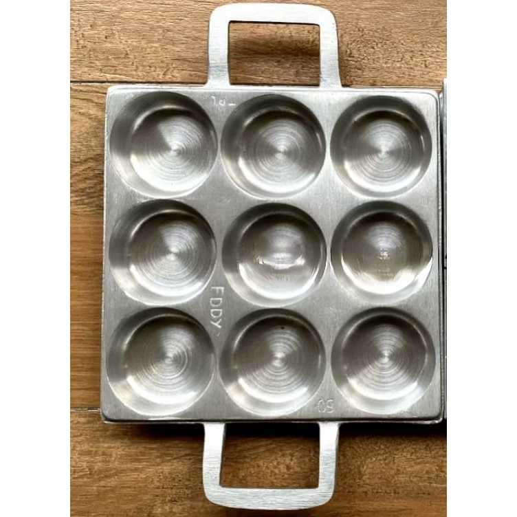 Loyang Martabak Telor Mini Manis 9 Lubang Cetakan Kue Lumpur Kue Apem Mangkok Panggang Anti Lengket 