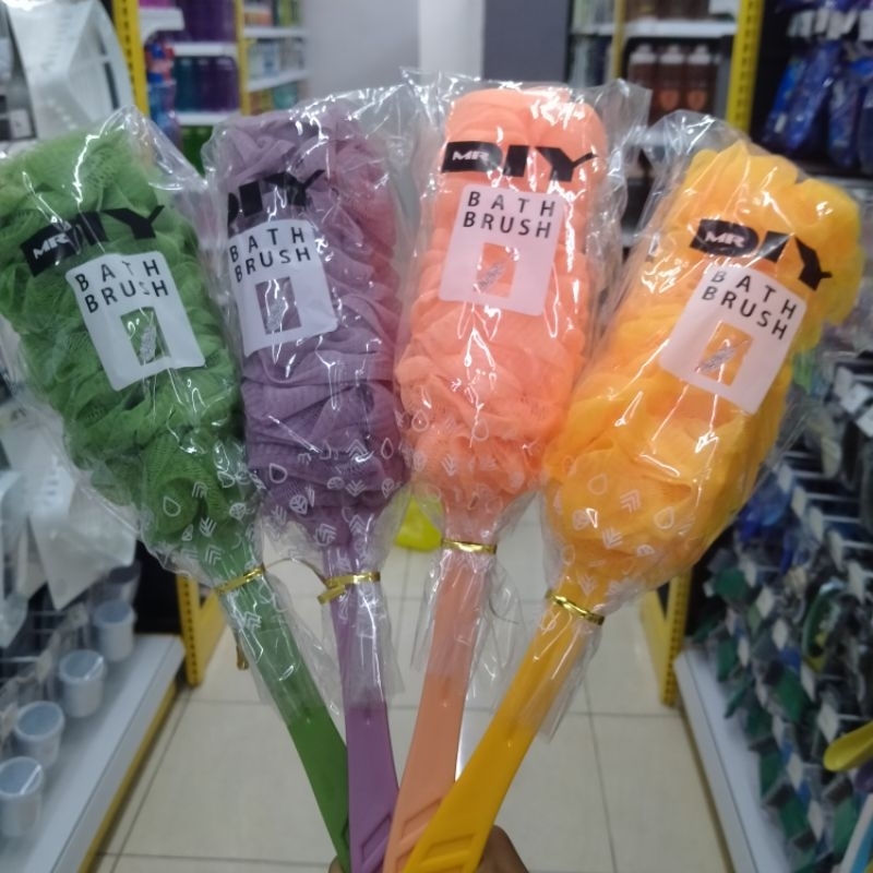 Sikat Punggung Gagang  Puff Loofah Gagang