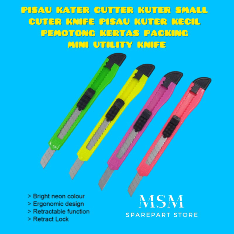 

PISAU KATER CUTTER KUTER SMALL CUTER KNIFE PISAU KUTER KECIL PEMOTONG KERTAS PACKING MINI UTILITY KNIFE