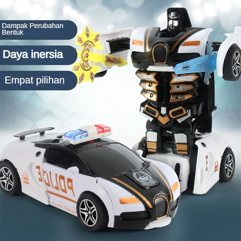 Mars mengubah mainan mobil Transformers Robot mobil sport Bump otomatis deformasi mainan
