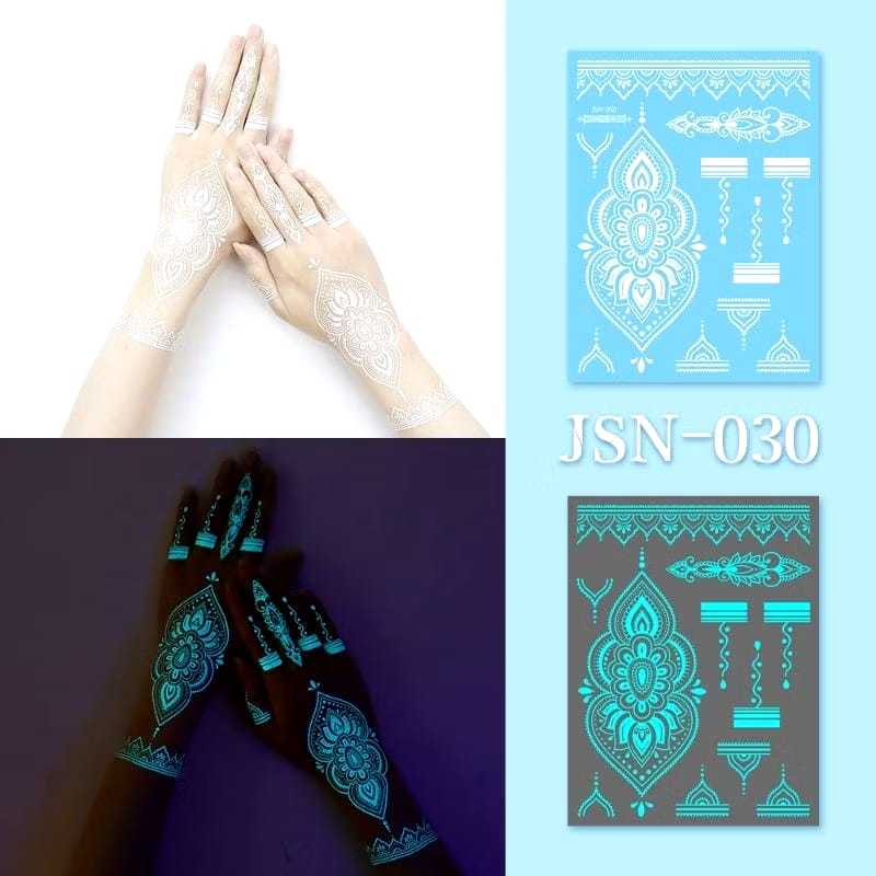 Stiker Henna Instant - Tattoo Henna Tempel - White Henna Pengantin