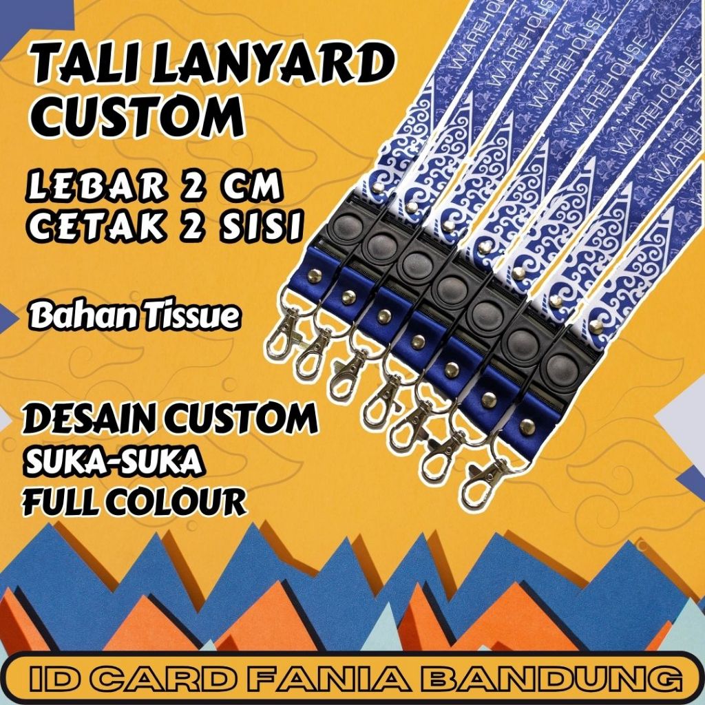 

Lanyard Custom DESAIN Cetak Premium Print Sublim 2cm Fullprint