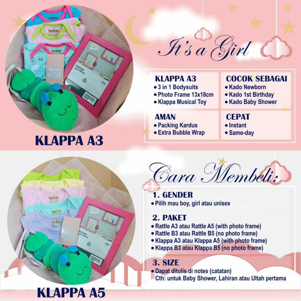 Paket Kado Bayi baru lahir / Anak -  set pakaian kado bayi laki-laki & perempuan