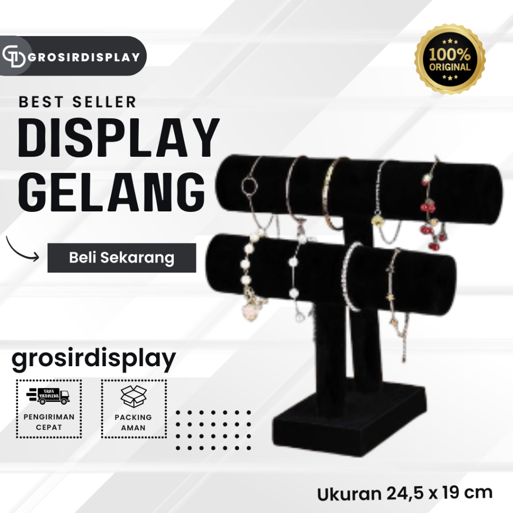 Rak Tempat Gelang Jam Tangan Display Aksesoris Perhiasan Toko 3 Susun Pajangan Bazar Murah