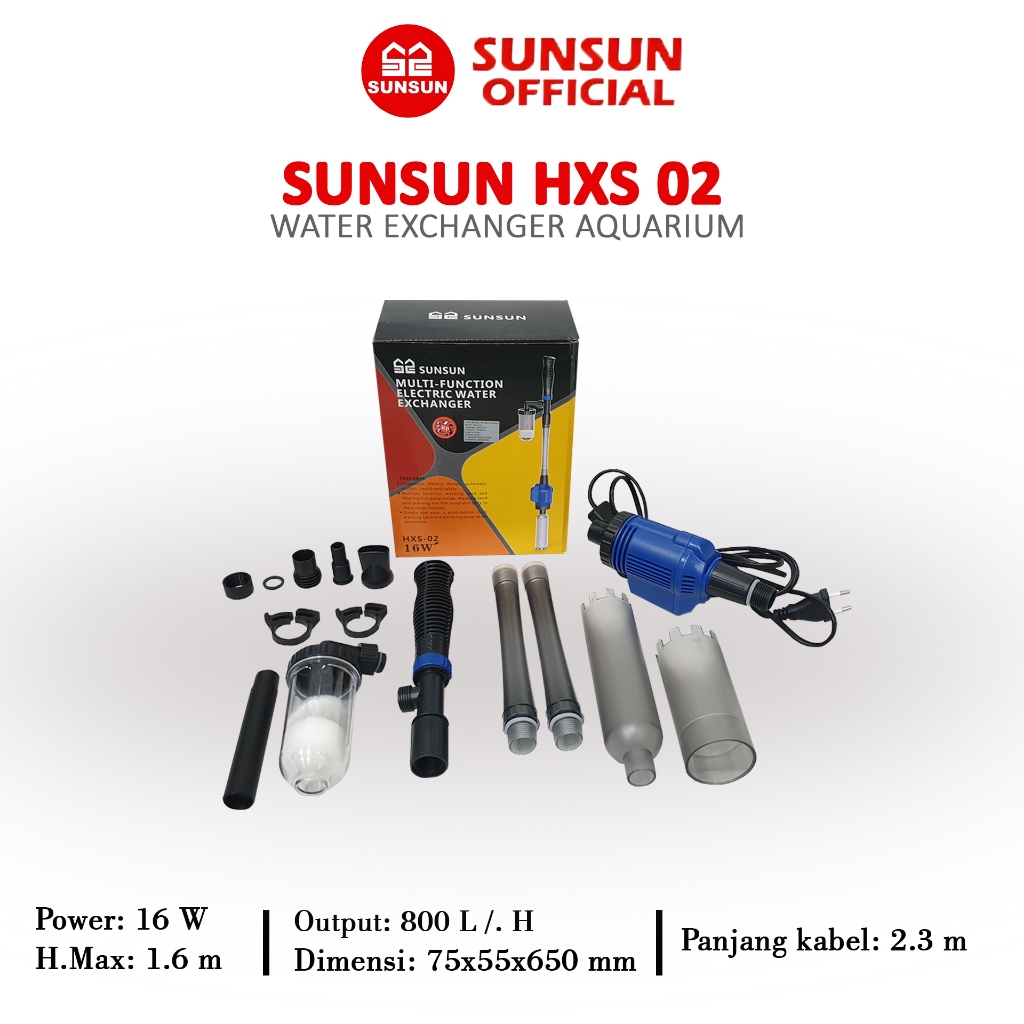 SUNSUN HXS 02 / HXS 03 Series Pembersih Pasir Gravel Kotoran Aquarium Aquascape