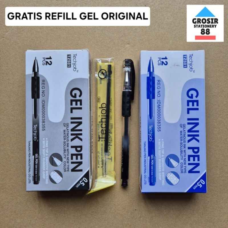 

Bolpoin Gel Techjob TZ 501 Tizo (1 LUSIN) ORIGINAL [GRATIS REFILL GEL]