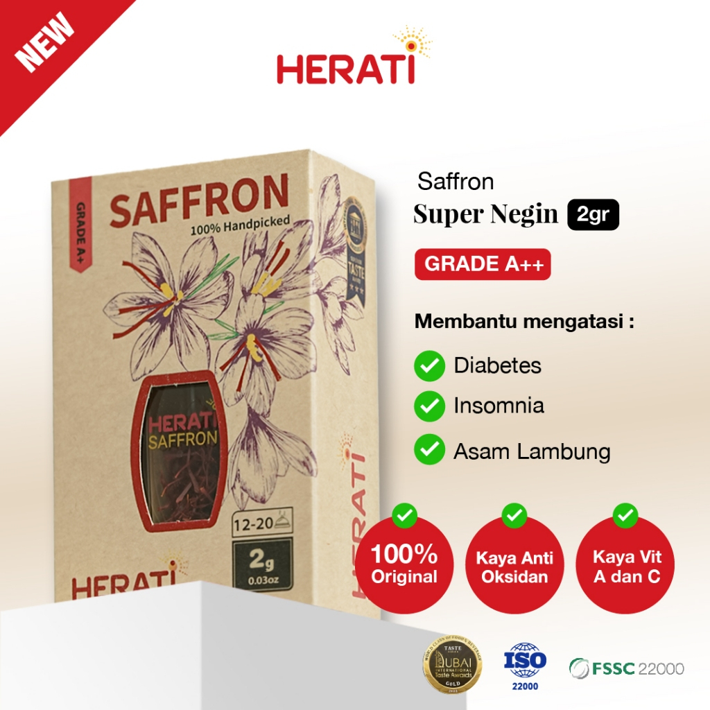 

Herati Saffron Afghanistan I Safron Super Negin 2 gr Bunga Saffron Grade A+ Premium Original