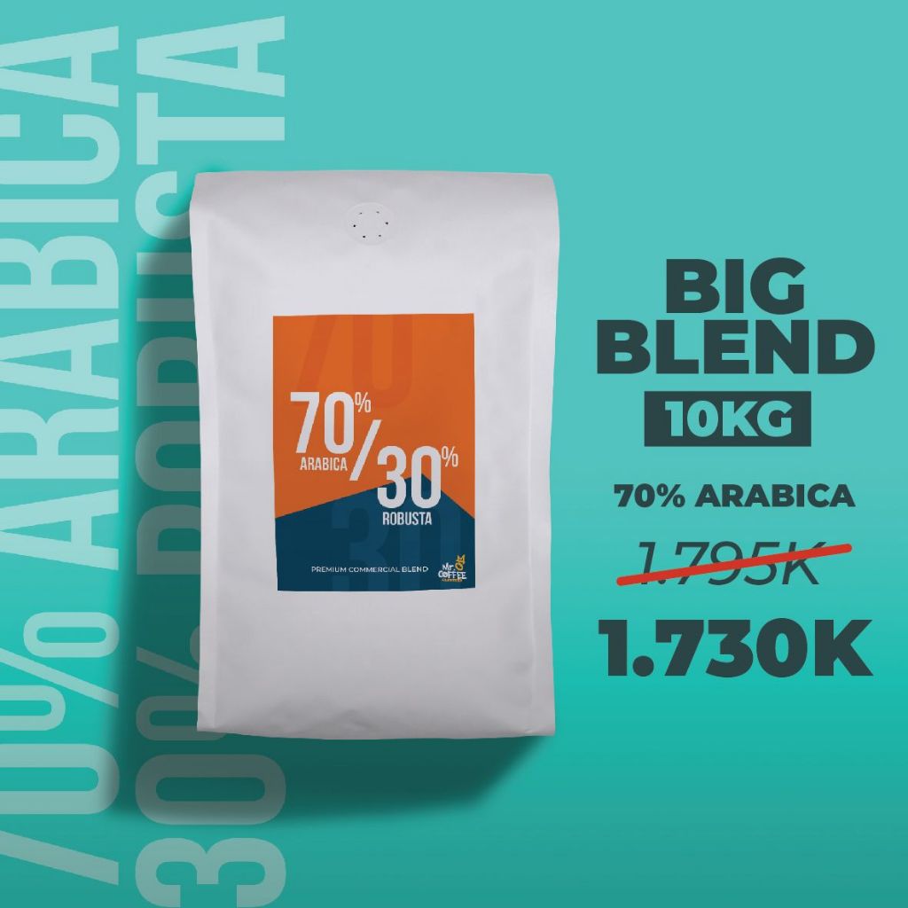 

Biji Kopi 10KG 70% Arabika 30% Robusta Espresso Blend Grosir untuk KEDAI KOPI