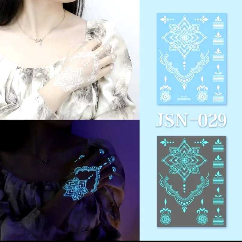 Stiker Henna Instant - Tattoo Henna Tempel - White Henna Instant Pengantin