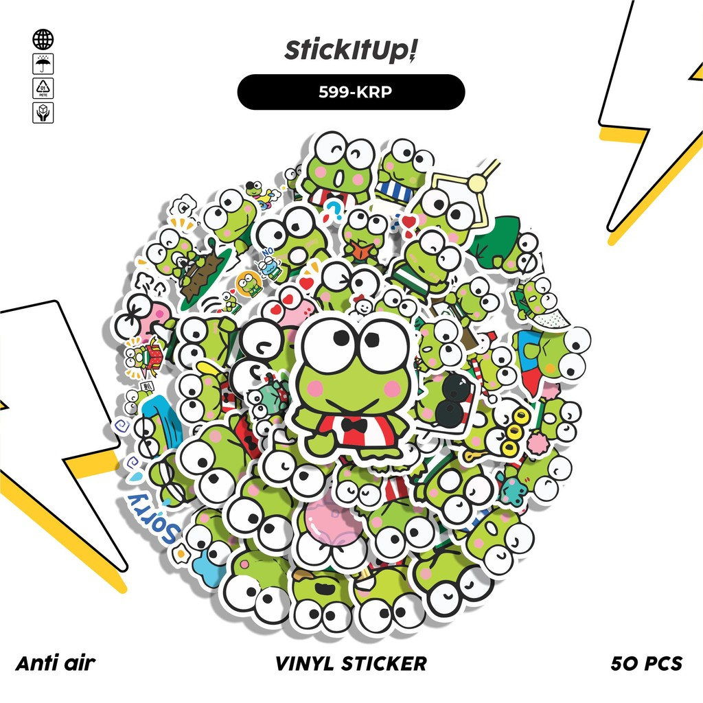

COD 100 Pcs Stiker Keroppi Lucu Anti Air Untuk Dekorasi Notebook Sepeda Skateboard Handphone DIY