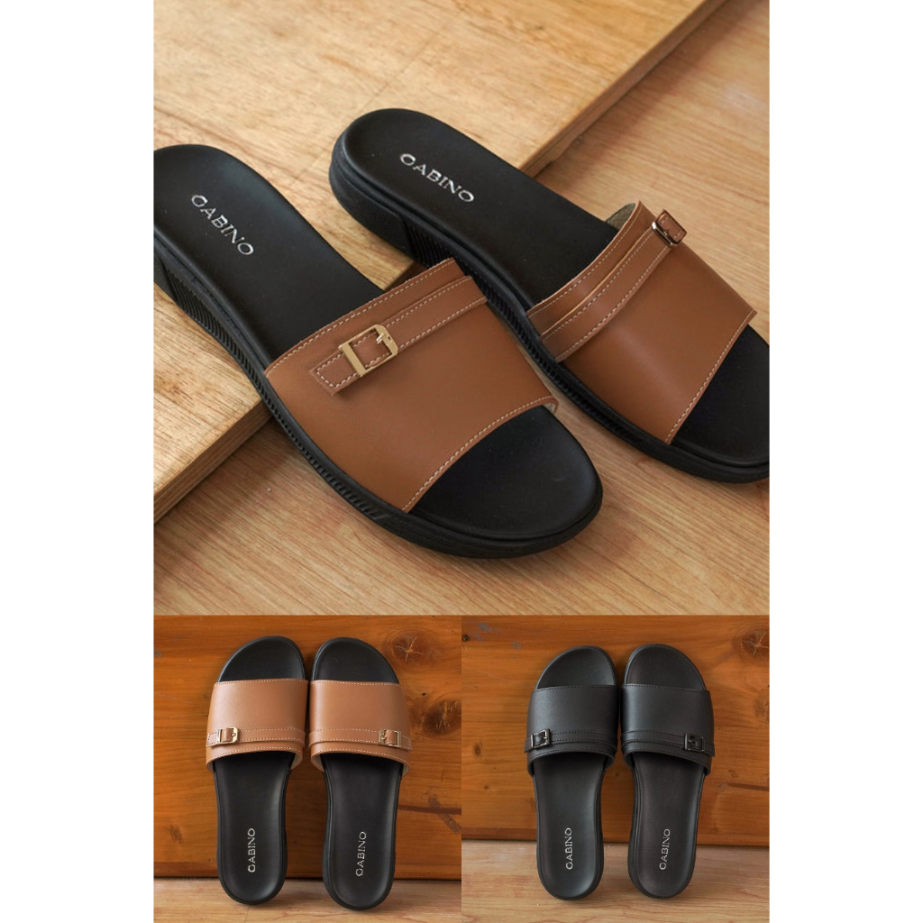GABINO CANIS Sandal Wedges Wanita Casua-G1CA3003-BLACK&BROWN