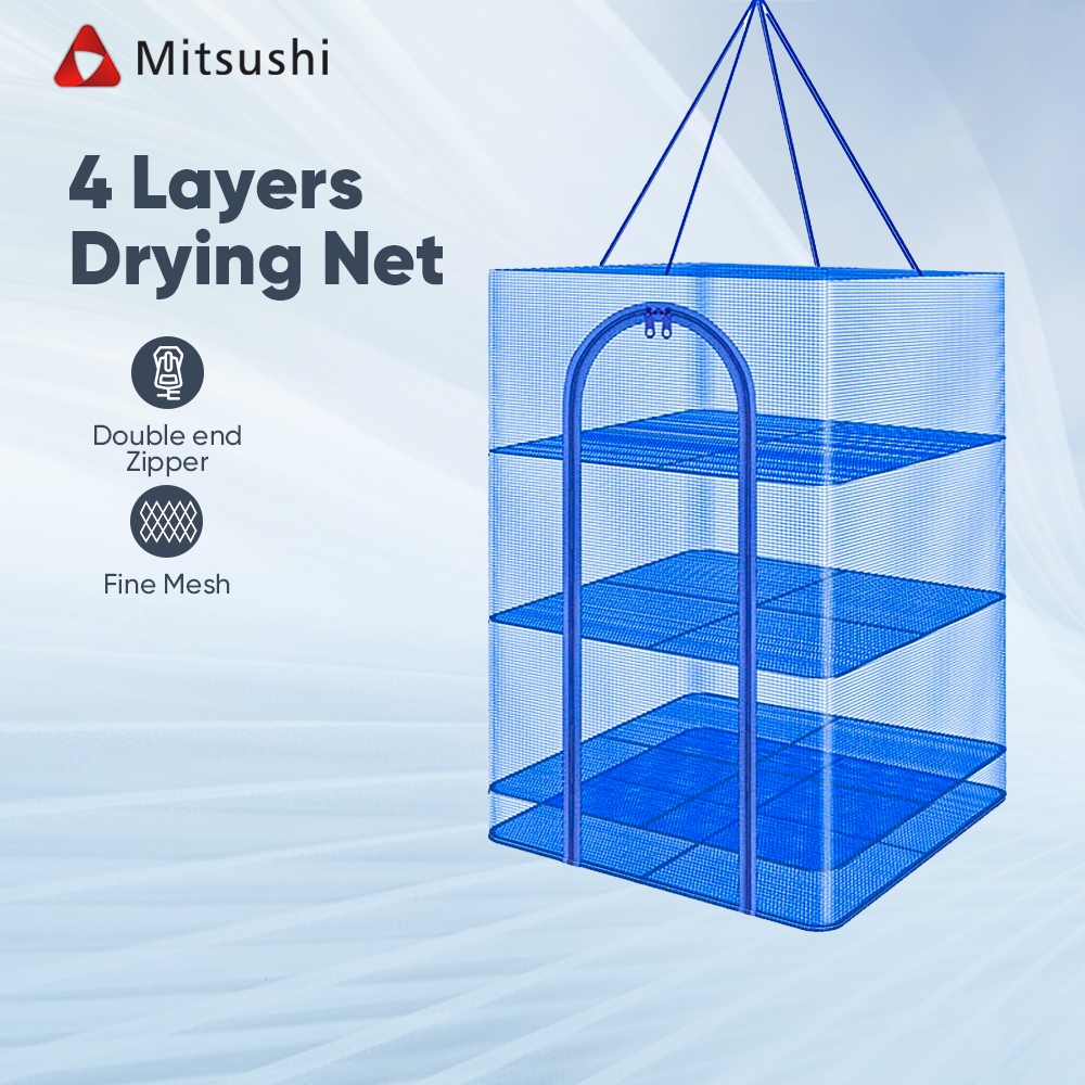 Mitsushi Jaring Pengering Lipat 4 Lapisan Jaring Ikan 50*65cm - Drying Net Fish Net