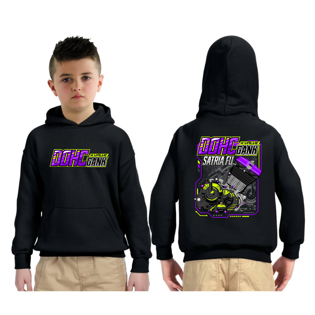 Jaket Hoodie Anak DOHC Gank Satria FU 4 Valve 4 Stroke Baju Distro Pskn DOHC Pasukan DOHC Motor Four