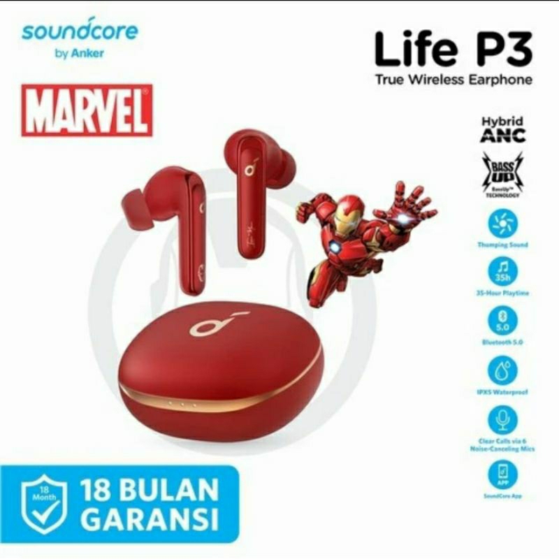 TWS Anker x Marvel Soundcore Life P3 Noise Cancelling Earbuds- A3939
