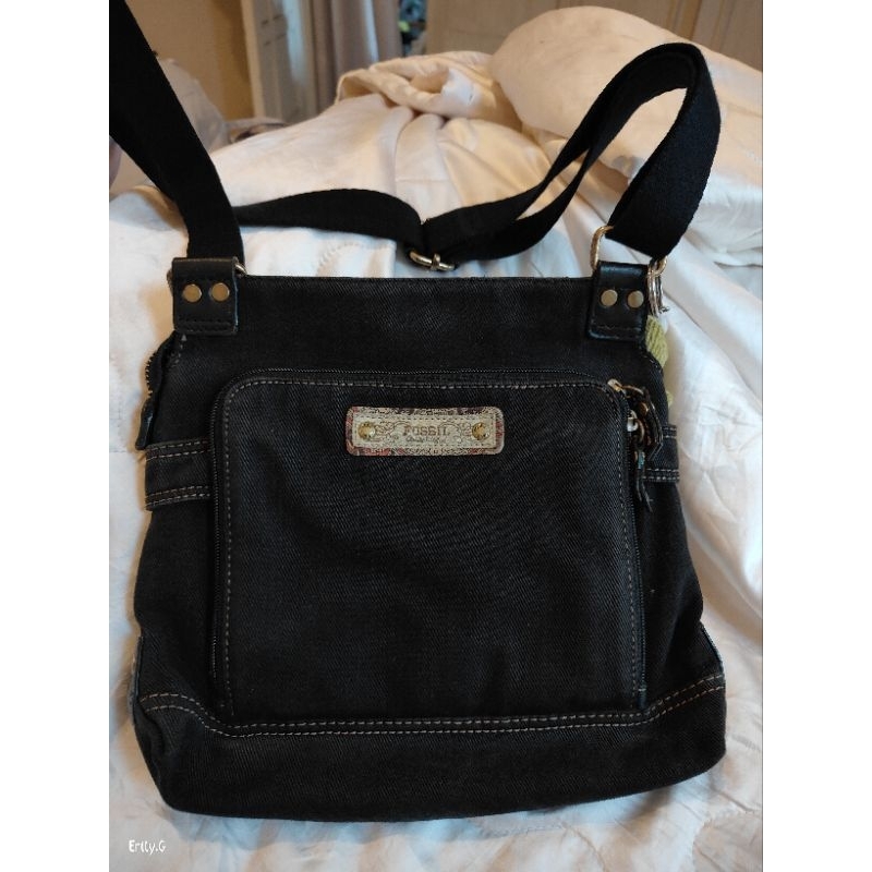 preloved Fossil bag Vintage Denim Crossbody Bag