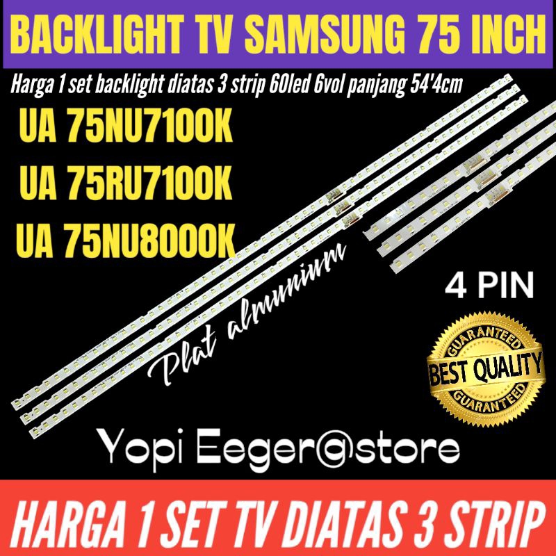 BACKLIGHT TV LED SAMSUNG 75 INCH 75RU7100K -75NU7100K- 75NU8000K BACKLIGHT TV LED SAMSUNG 75 INCH