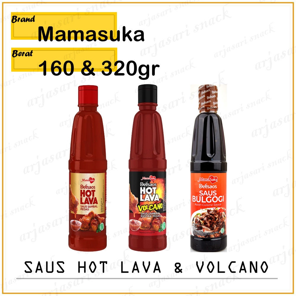 

Mamasuka HOT LAVA / VOLCANO Delisaos 320gr Saus Sambal Pedas HALAL