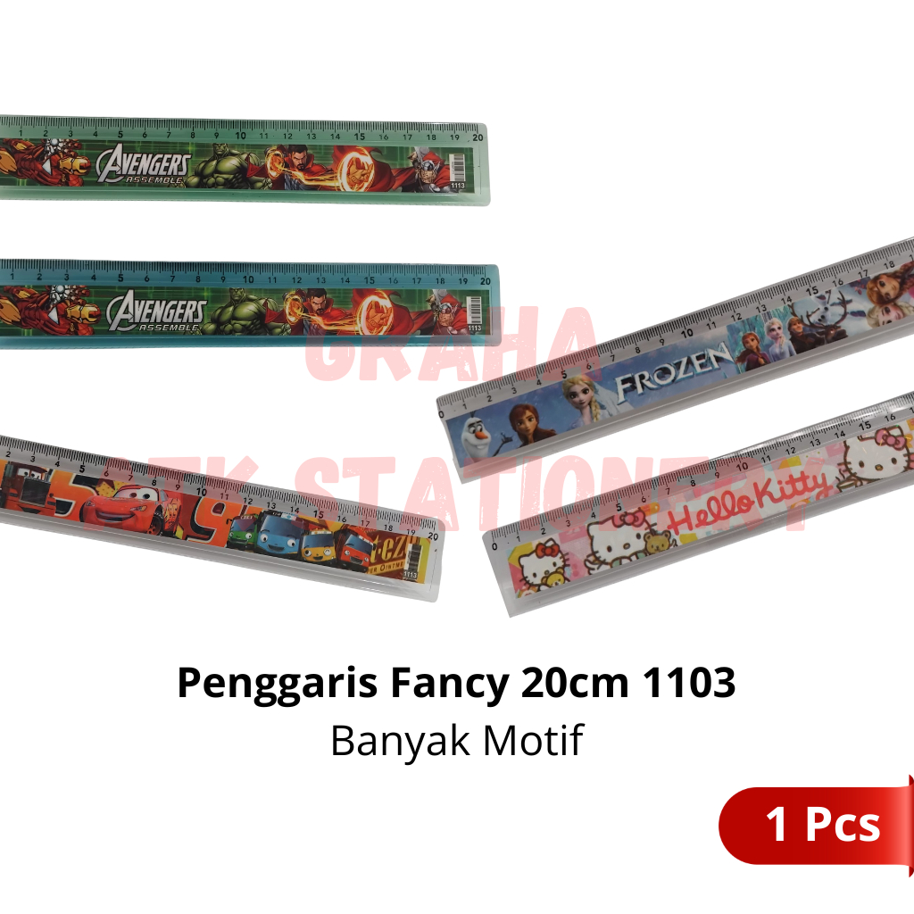 

[1 Pcs] Penggaris 20cm Fancy Motif 1113 / Rol / Garisan 20cm Fancy Motif 1113