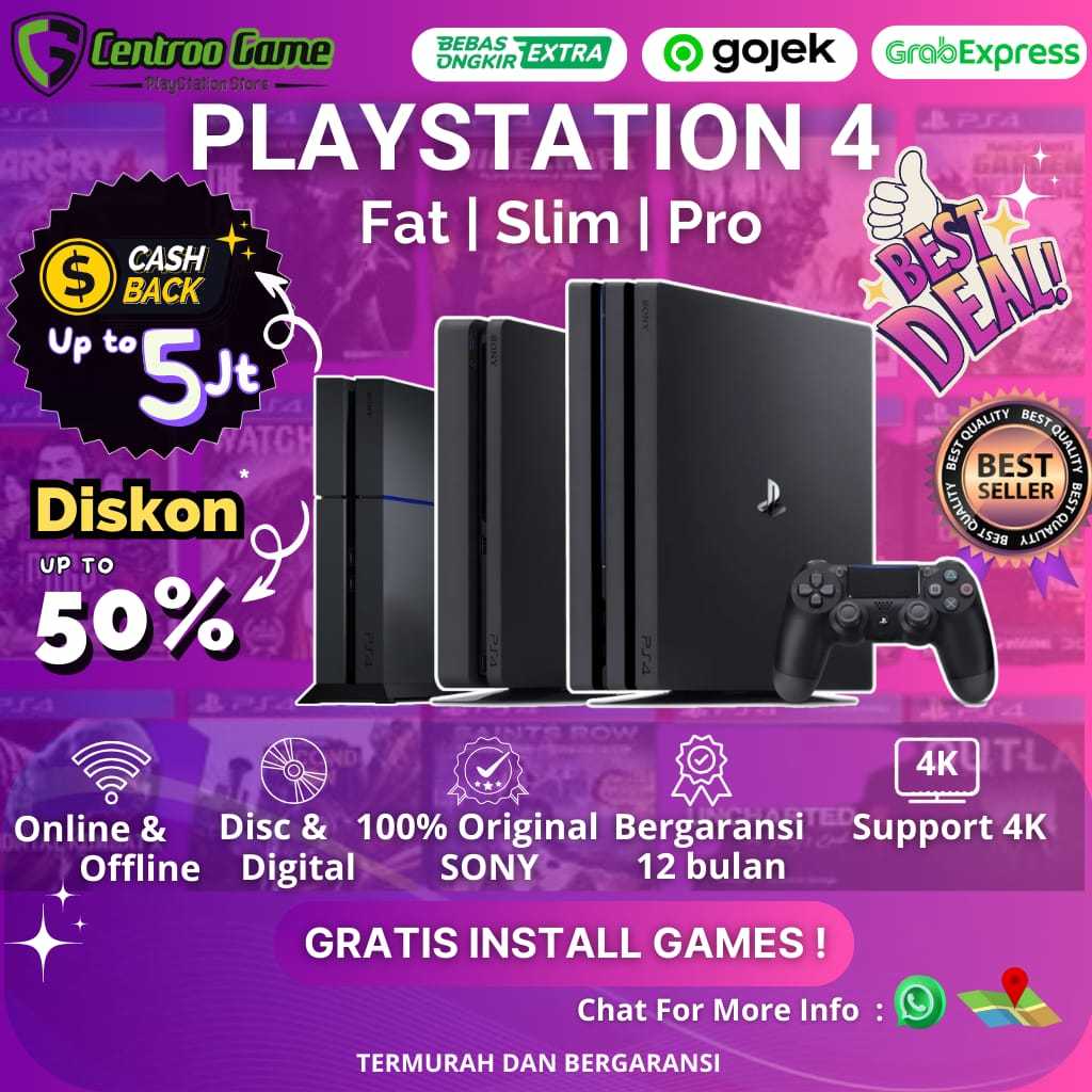 SONY PS4 PRO / SLIM / FAT ORIGINAL SONY Playstation 4 PRO SLIM FAT Bonus Fullgames ORIGINAL SONY Fav