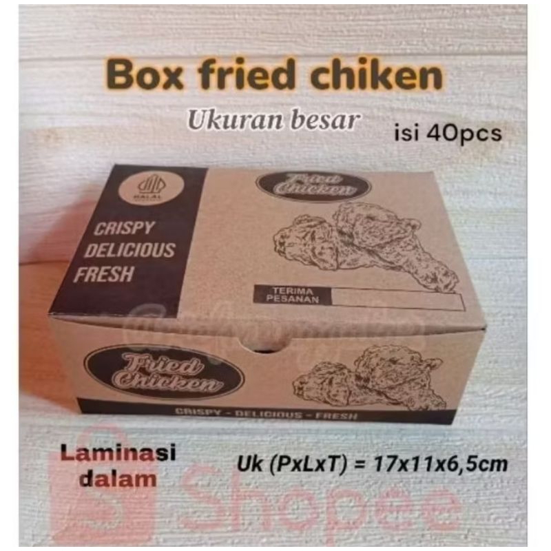 

100 pcs kotak dus fried chiken/kemasan makanan