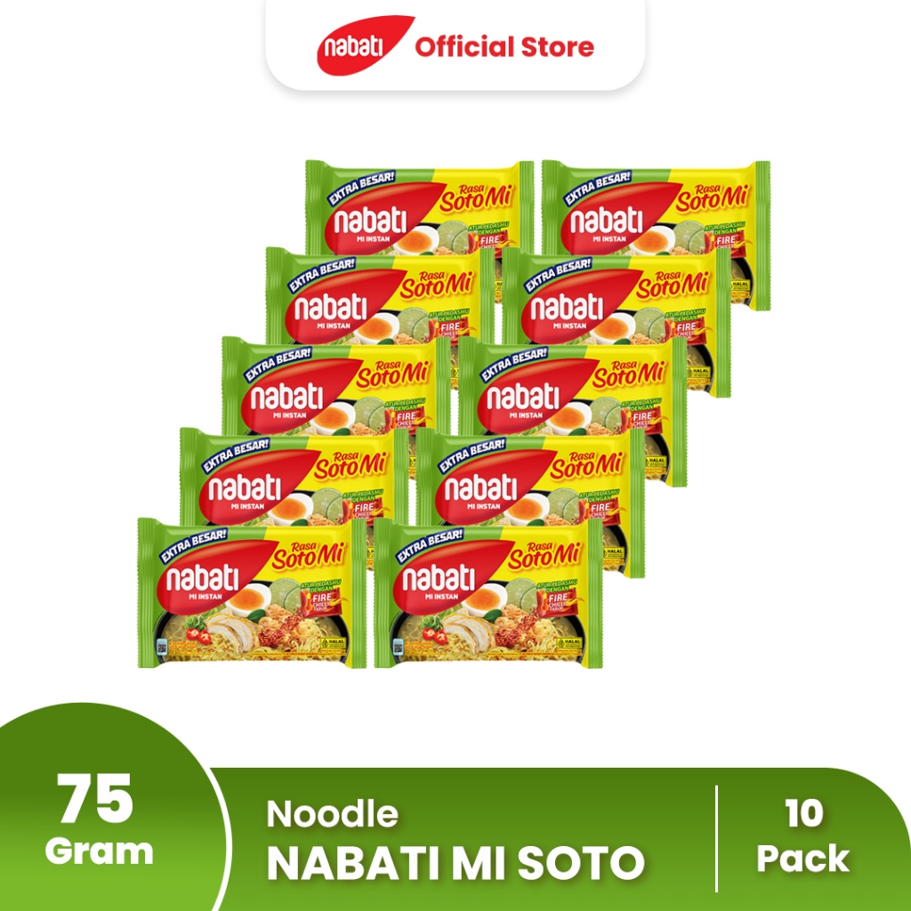 

[Bundle Pack Isi 10] NABATI Mi Instan Kuah Mi Soto 75g