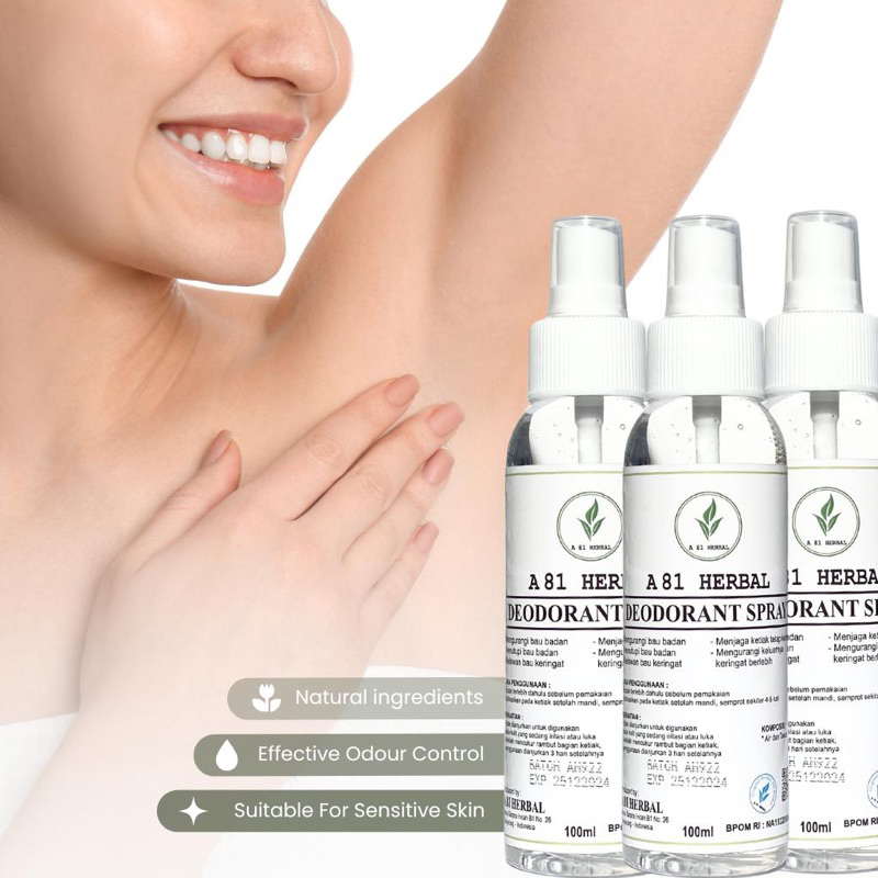 Abi Herbal deodorant spray/ tawas cair non alkohol