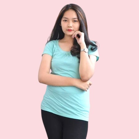 JM5 - Kaos Lengan Pendek Polos Wanita Atasan Wanita Branded Sisa Ekspor - 0070