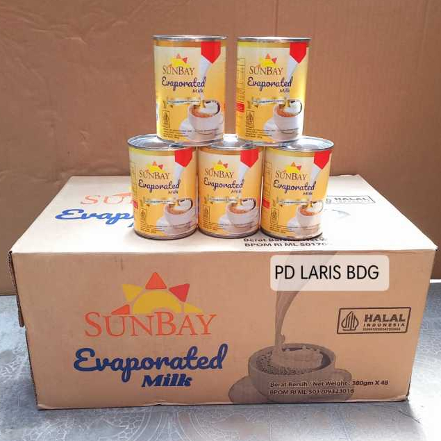 

SUNBAY EVAPORATED MILK 1 KARTON ISI 48 @380GR / SUSU CAIR / SUSU EVAPORASI / SUSU SUNBAY